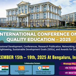 Payment for the International Conference on Quality Education 2025 Bengaluru, For Indian Educators