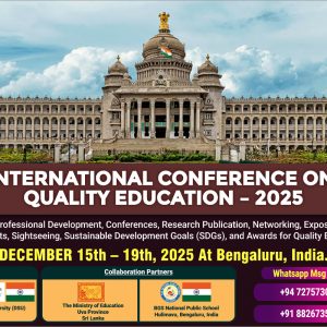 Balance Payment for the International Conference on Quality Education 2025. Bengaluru, India