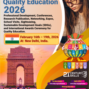 Initial Payment for the International Conference on Quality Education 2026 February - New Delhi,, India